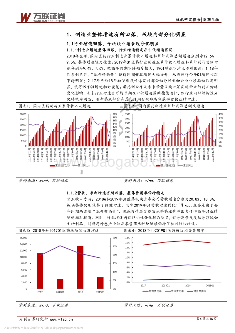 医药生物行业18年报及19年一季报综述.pdf_第4页