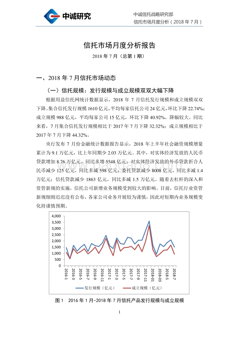 2018年7月信托市场月度分析报告.pdf_第1页