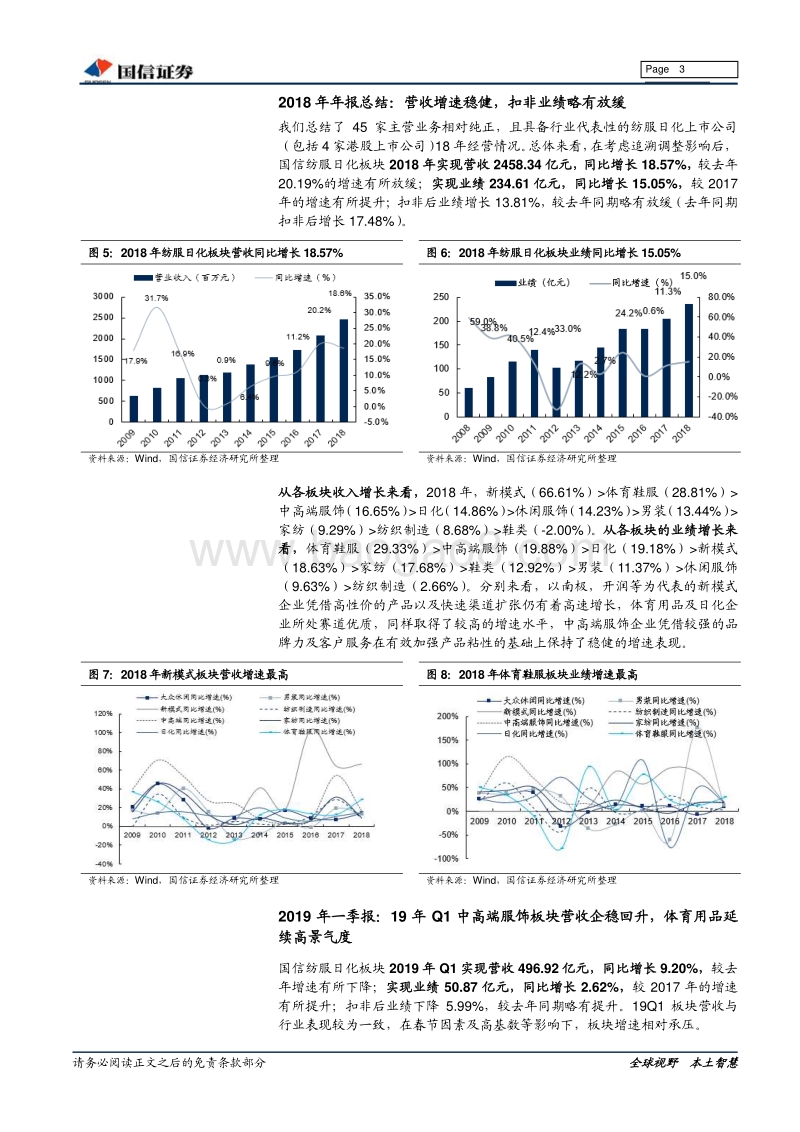 纺织服装及日化2018年年报暨2019年一季报总结.pdf_第3页