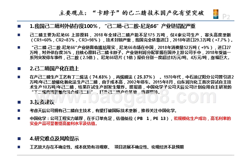 2019化工行业己二腈技术国产化发展分析报告.pptx_第2页