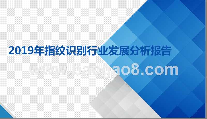 2019年指纹识别行业发展分析报告.pptx_第1页