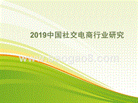 2019中国社交电商行业研究.pptx