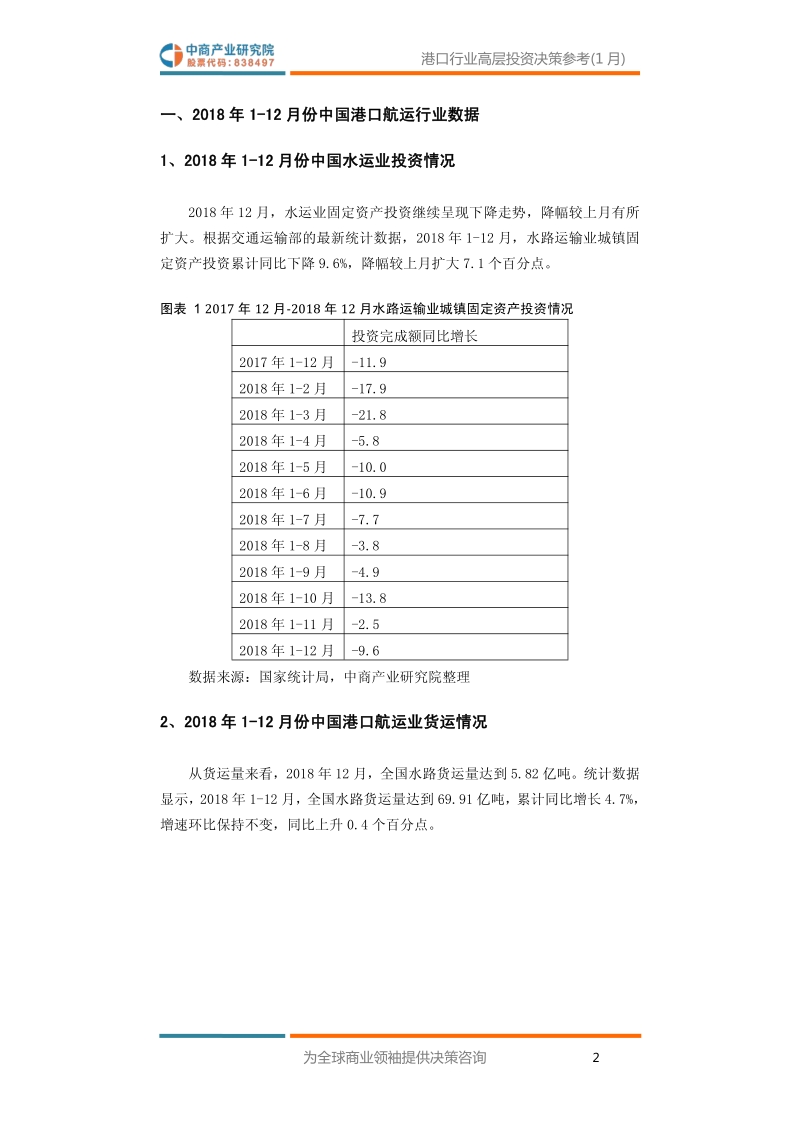2019年1月中国港口行业高层投资决策参考.pdf_第4页