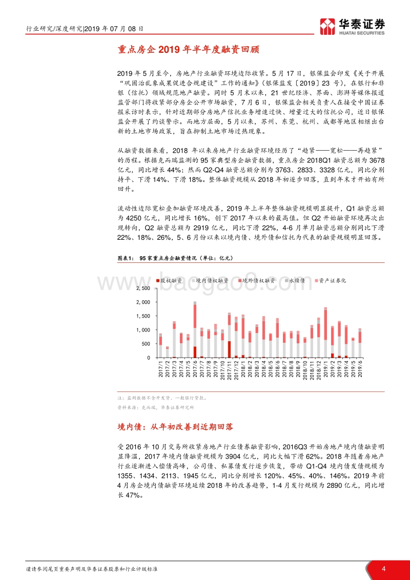 2019年上半年房地产行业融资专题：融资乍暖还寒，不改强者恒强.pdf_第4页
