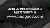 2018-2019海南中高端酒店经营情况研究报告.pptx