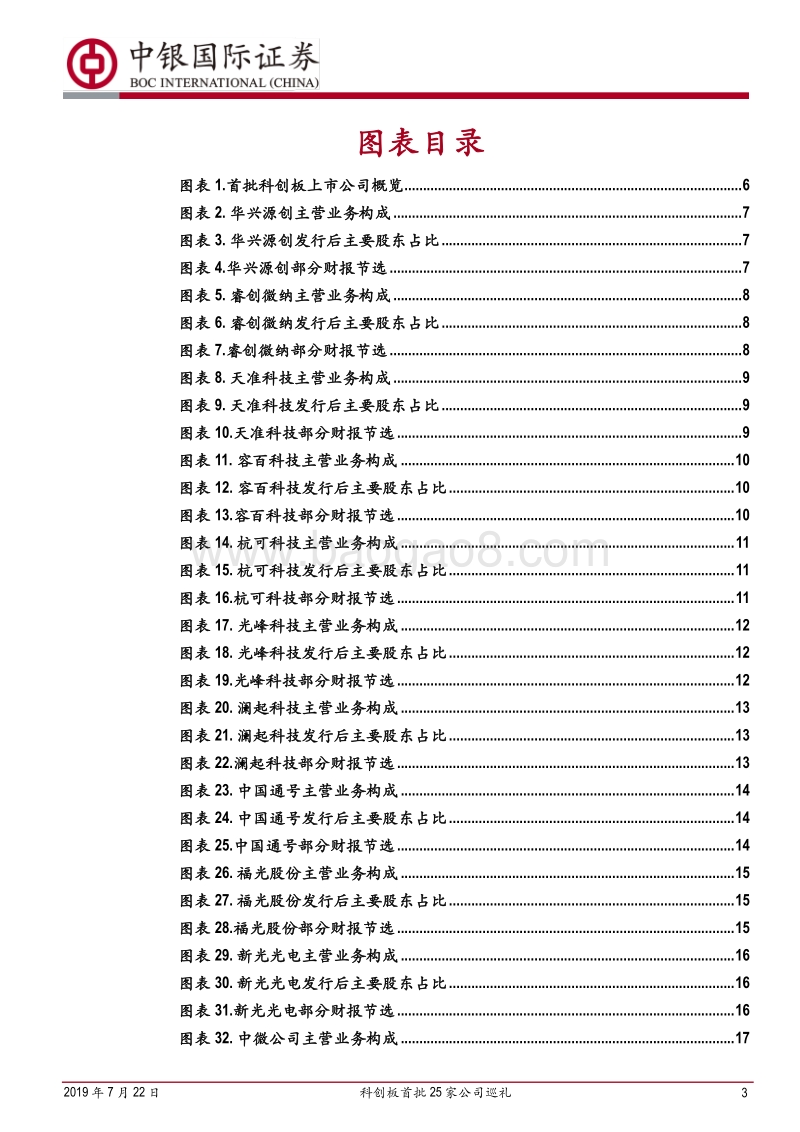 科创板首批25家公司巡礼：首批公司投资要点概览.pdf_第3页