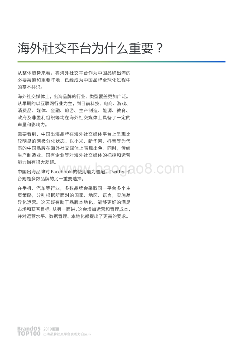 2019年Q1BrandOSTOP100出海品牌社交平台表现力白皮书.pdf_第5页