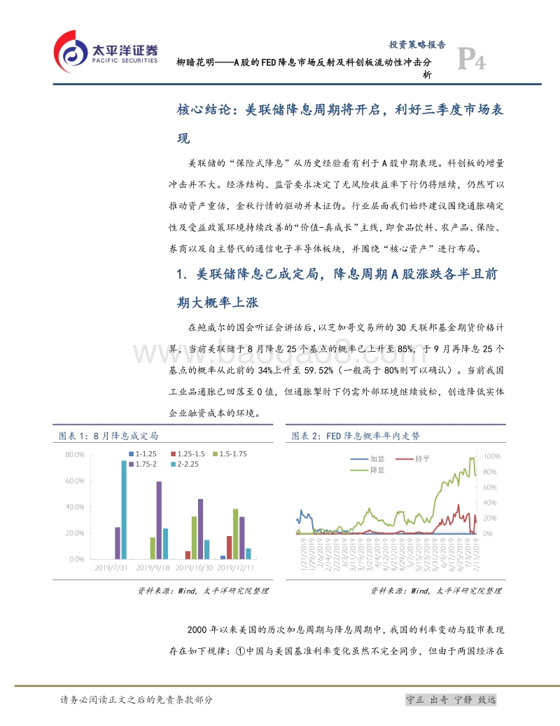 柳暗花明——A股的FED降息市场反射及科创板流动性冲击分析.pdf_第4页