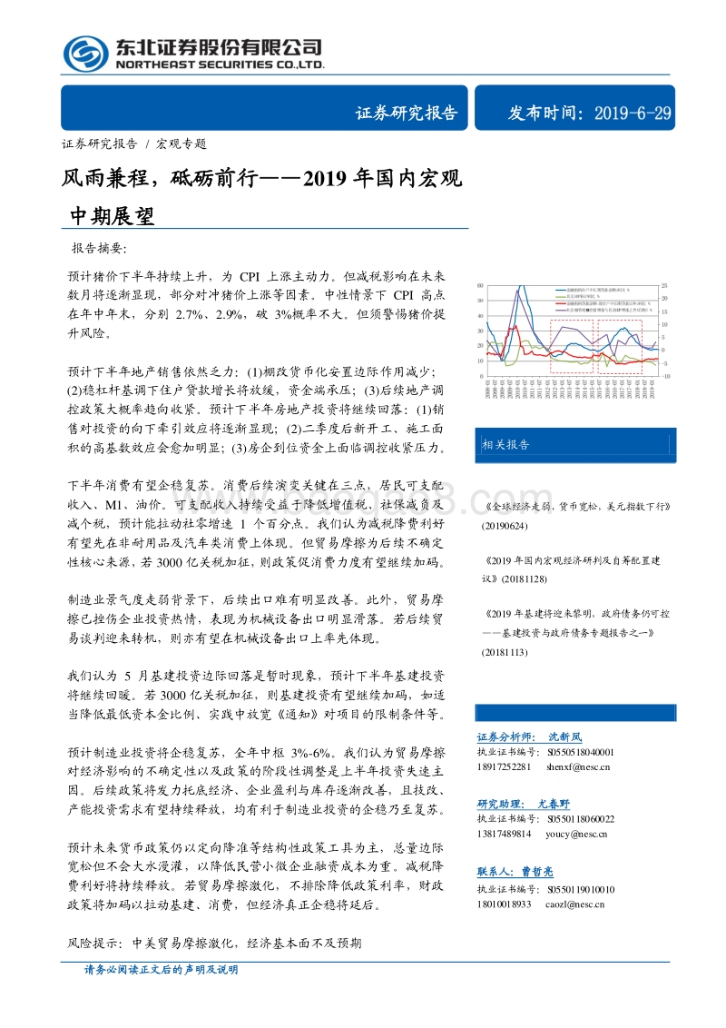 2019年国内宏观中期展望：风雨兼程，砥砺前行.pdf_第1页