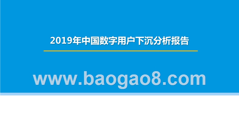 2019年中国数字用户下沉分析报告.pptx_第1页