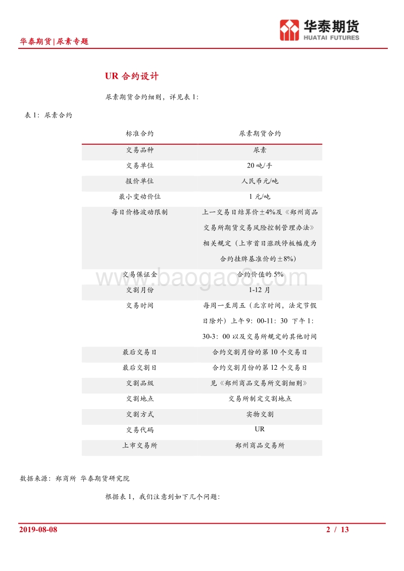 尿素期货上市系列报告二：尿素期货合约解读.pdf_第2页