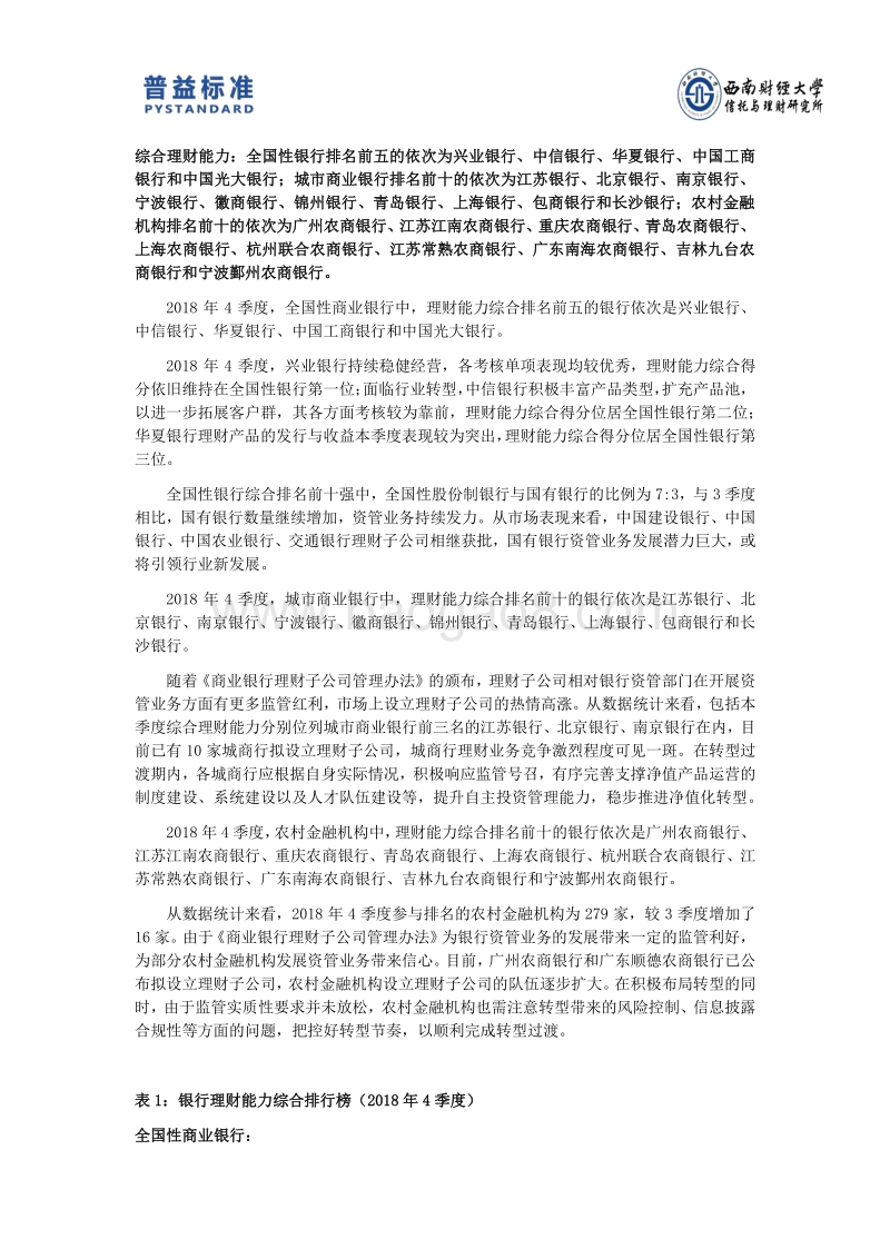 2018年4季度银行理财能力排名报告.pdf_第5页