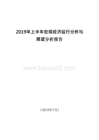2019年上半年宏观经济运行分析与展望分析报告.docx