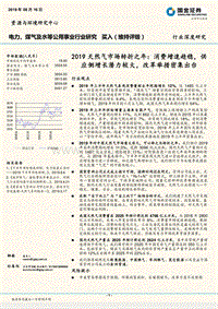 2019天然气市场转折之年：消费增速趋稳，供应侧增长潜力较大，改革举措密集出台.pdf
