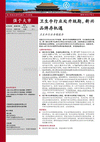 卫生巾行业专题报告：卫生巾行业处升级期，新兴品牌存机遇.pdf