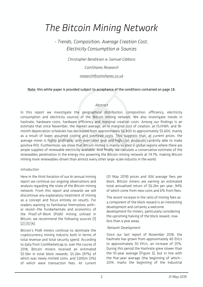 比特币采矿网络：趋势、平均创造成本、电力消耗和来源（英文版）.pdf_第3页