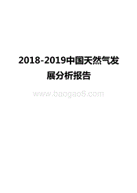 2018-2019中国天然气发展分析报告.docx