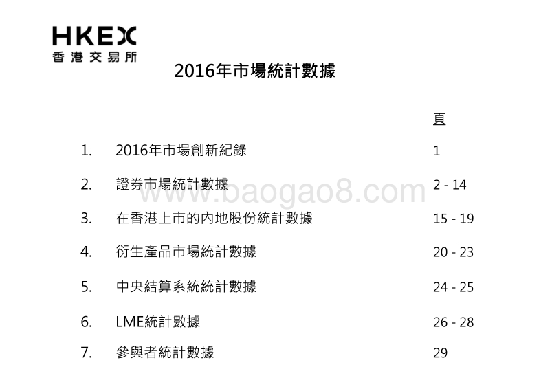 香港交易所2016年市场统计数据.pdf_第1页