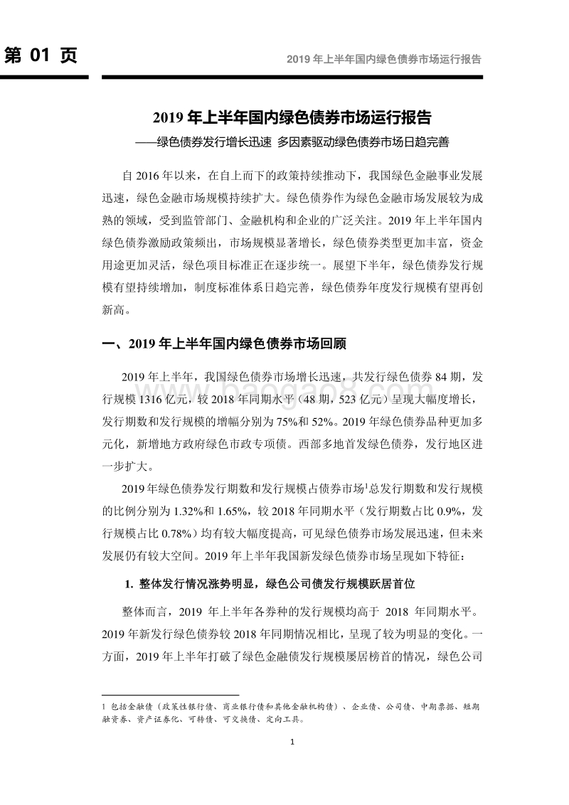 2019年上半年国内绿色债券市场运行报告.pdf_第2页