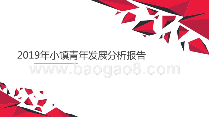 2019年小镇青年发展分析报告.pptx_第1页
