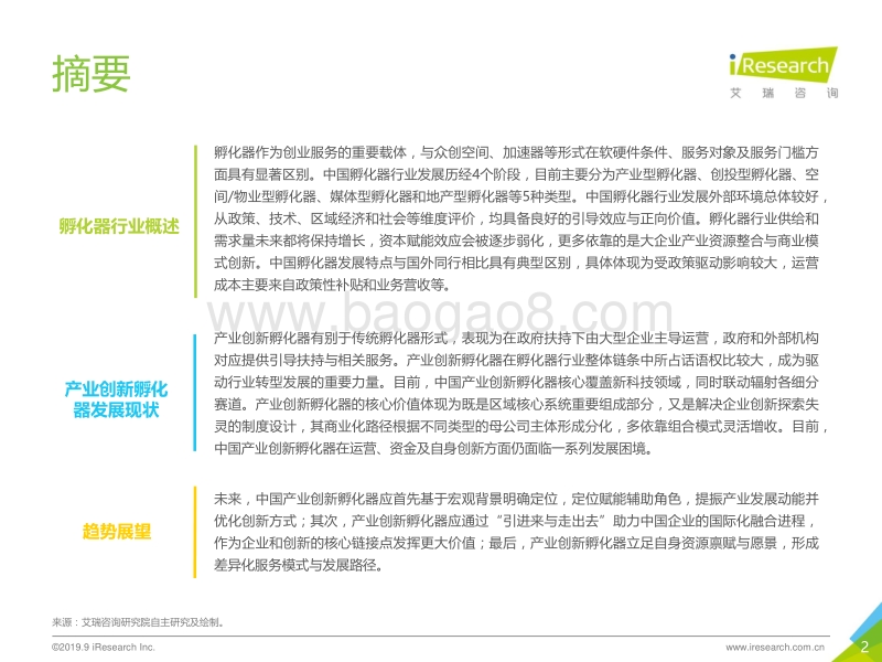 2019年中国产业创新孵化器行业报告.pdf_第2页