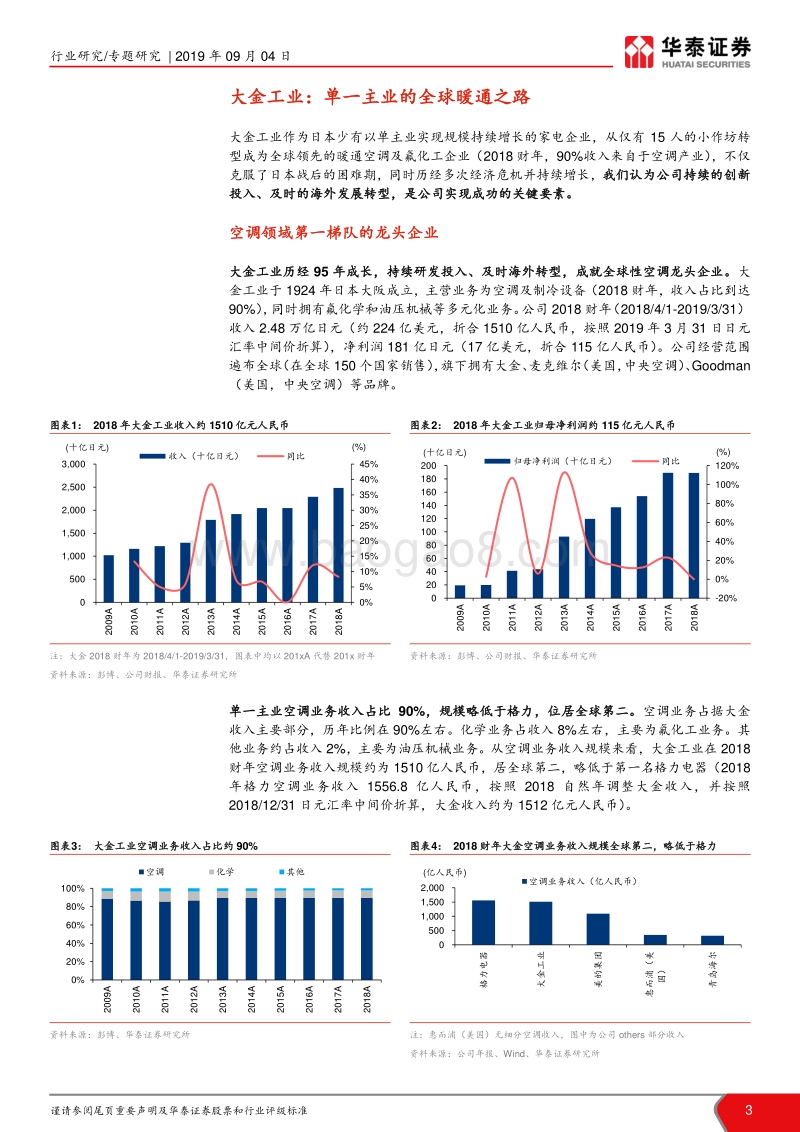 空调行业专题研究：大金辉煌95年，中国空调产业亦可期.pdf_第3页