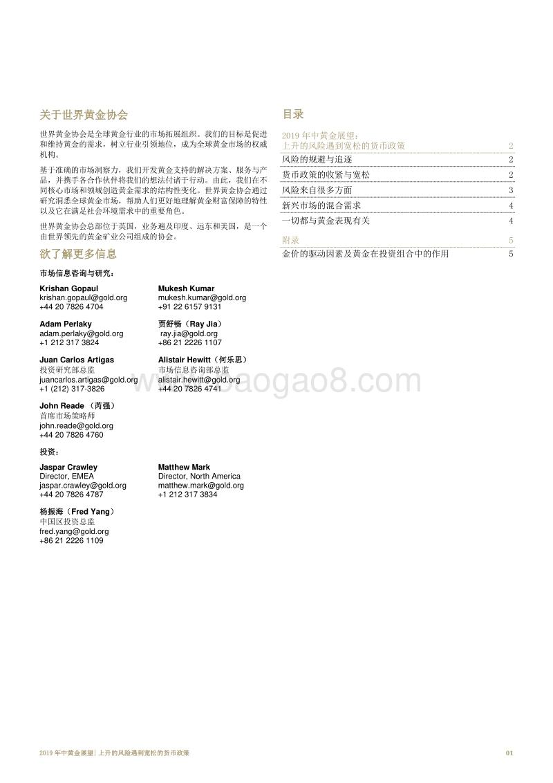 2019年中黄金展望：上升的风险遇到宽松的货币政策.pdf_第2页