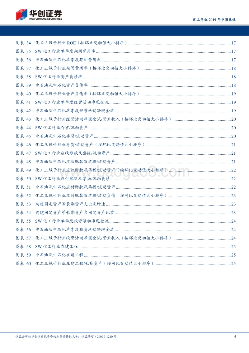 化工行业2019年中报总结：行业整体盈利下滑，长期看好化工龙头.pdf_第4页