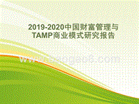 2019-2020中国财富管理与TAMP商业模式研究报告.pptx