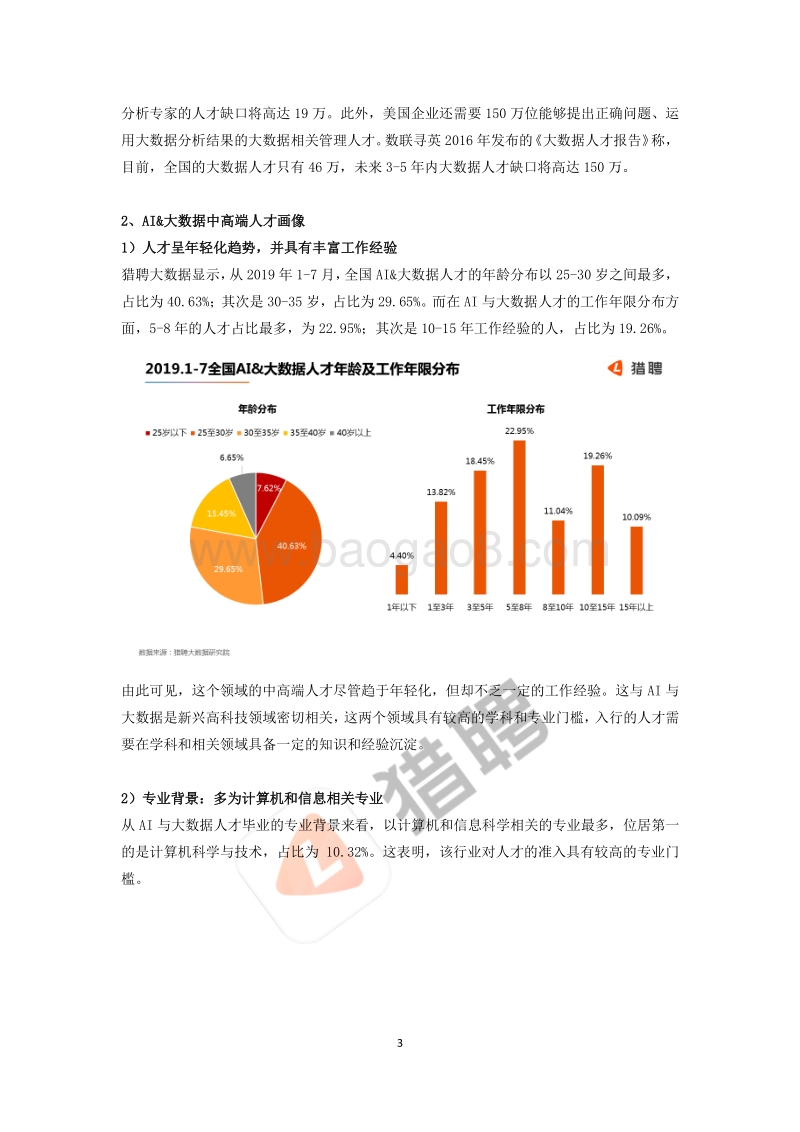 猎聘2019年中国AI&大数据人才就业趋势报告.pdf_第3页
