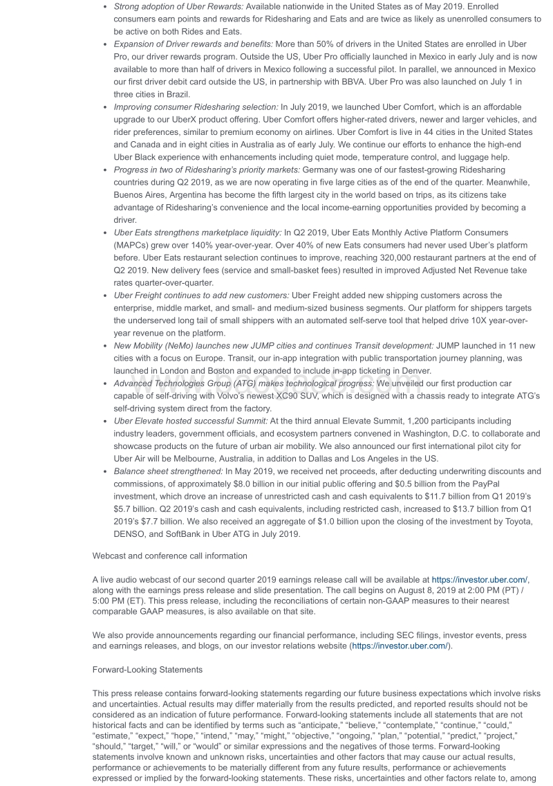 2019年第二季度Uber财报1.pdf_第2页