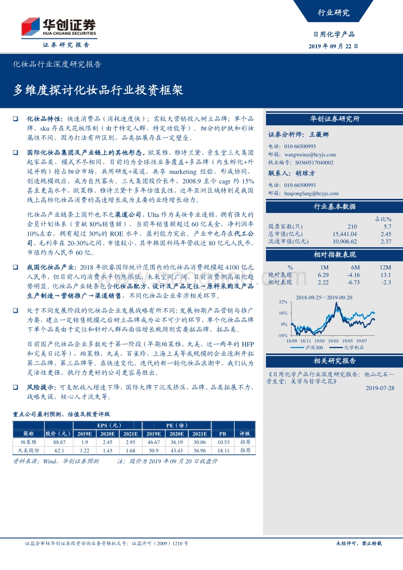 化妆品行业深度研究报告：多维度探讨化妆品行业投资框架.pdf_第1页