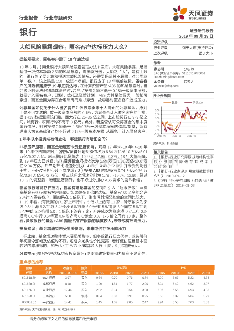 银行行业专题研究：大额风险暴露观察：匿名客户达标压力大么？.pdf_第1页