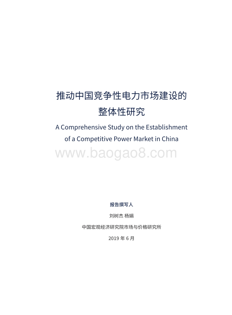 推动中国竞争性电力市场建设的整体性研究.pdf_第3页
