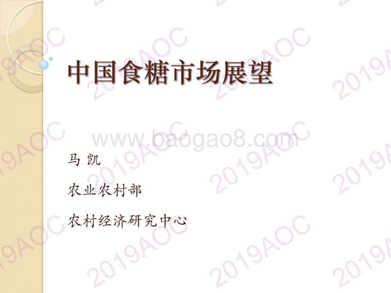 2019中国食糖市场展望.pdf_第1页
