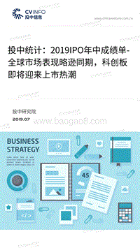 2019IPO年中成绩单-全球市场表现略逊同期，科创板即将迎来上市热潮.pdf