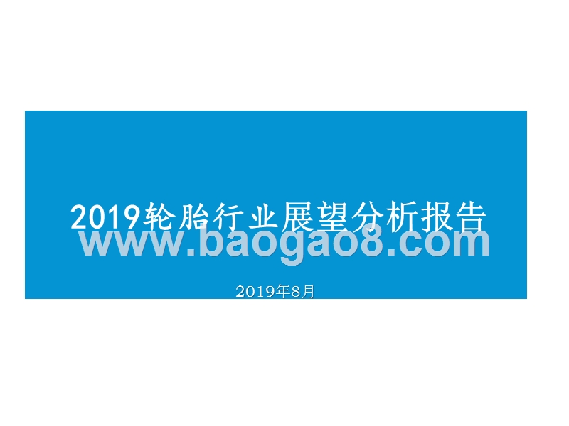 2019轮胎行业展望分析报告.pptx_第1页