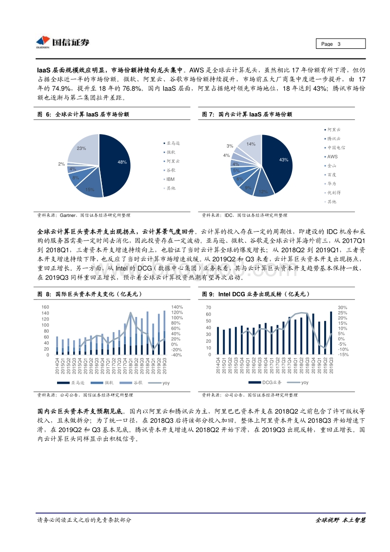 云计算行业专题：云巨头资本开支拐点出现，上游产业有望重回高增长.pdf_第3页