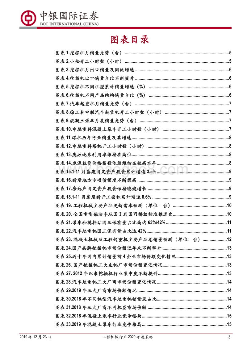 工程机械行业2020年度策略：行业周期波动性收敛，工程机械龙头企业有望迎价值重估.pdf_第3页