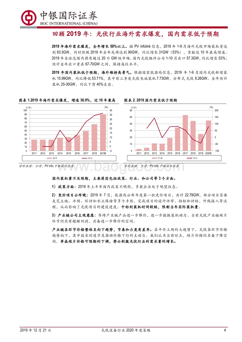 光伏设备行业2020年度策略：景气度周期向上，设备公司迎来新机遇.pdf_第4页