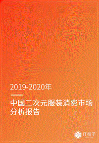 2019-2020中国二次元服装消费市场分析报告.pdf