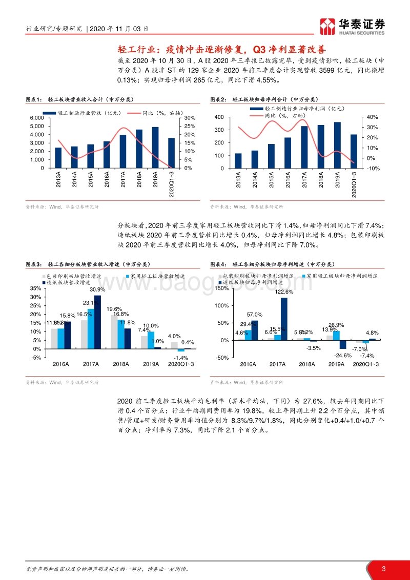 轻工行业2020年三季报综述：经营显著改善，龙头优势凸显.pdf_第3页