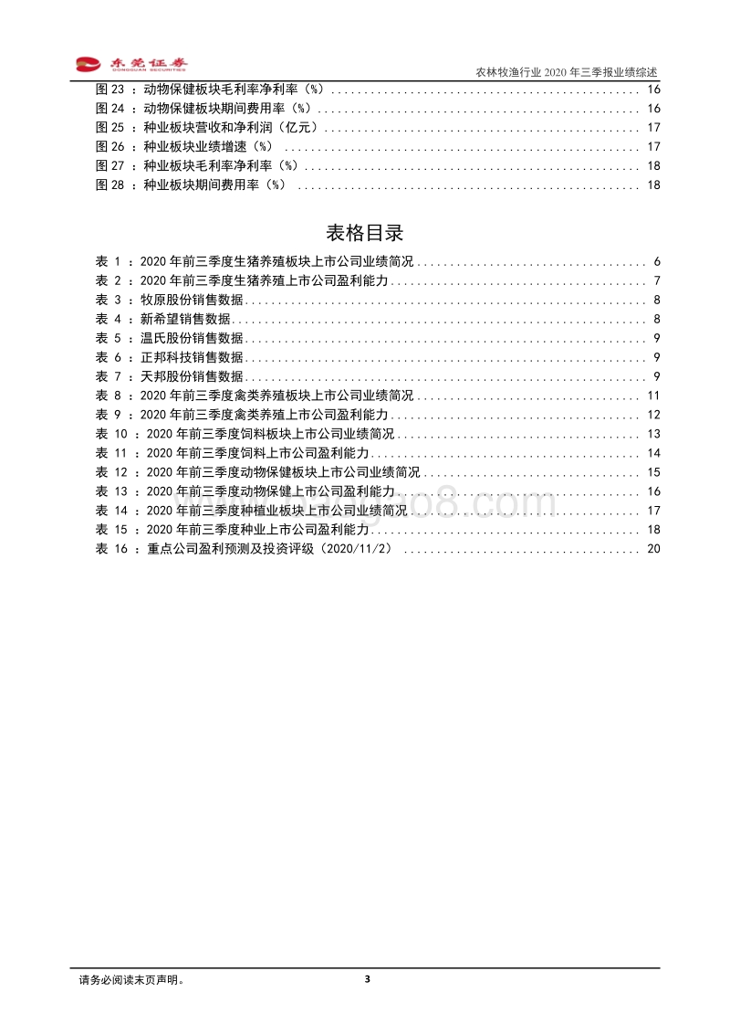 农林牧渔行业2020年三季报业绩综述.pdf_第3页