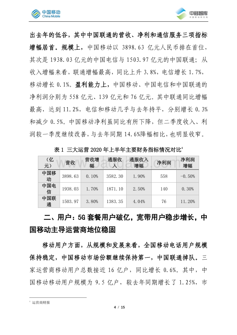 2020年上半年国内电信运营市场状况分析.pdf_第4页