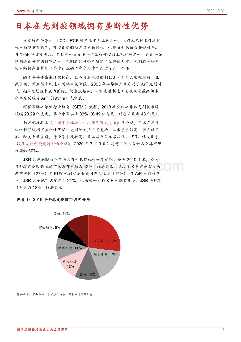 日本JSR：全球ArF光刻胶龙头.pdf_第3页