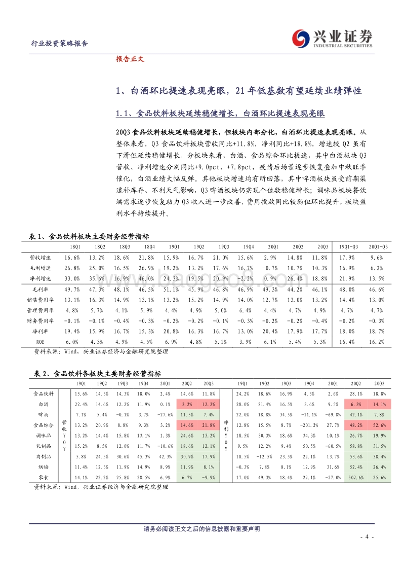 食品饮料行业投资策略报告：白酒环比改善兑现，大众品延续稳健增长.pdf_第4页