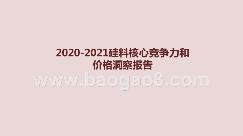 2020-2021硅料核心竞争力和价格洞察报告.pptx_第1页