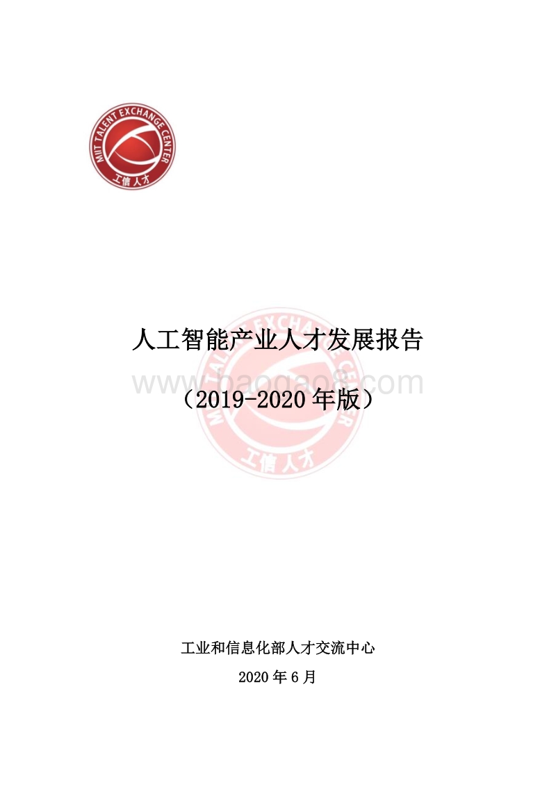 2019-2020年版人工智能产业人才发展报告.pdf_第1页