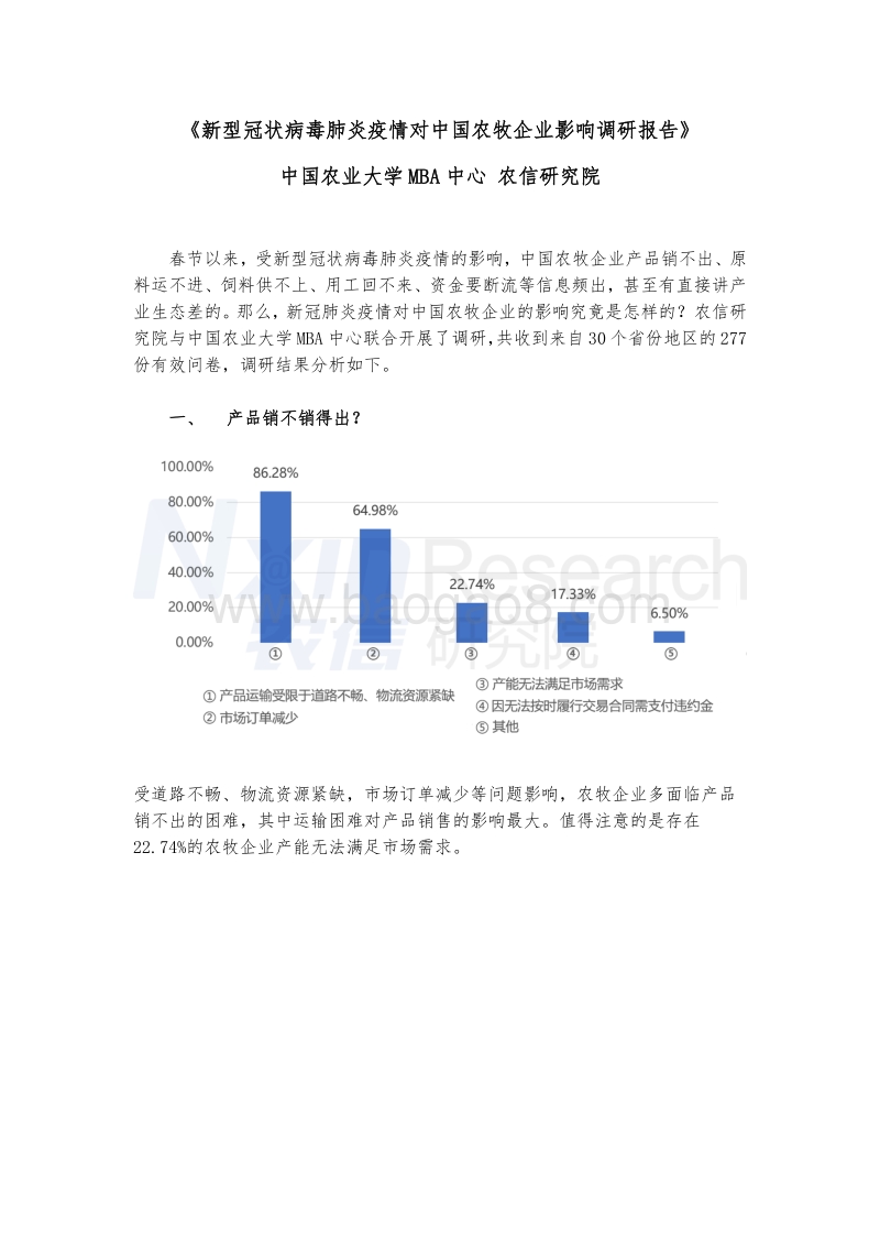 新型冠状病毒肺炎疫情对中国农牧企业影响调研报告.pdf_第1页
