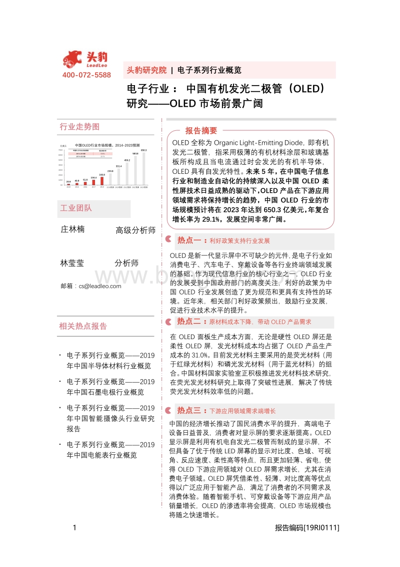 中国有机发光二极管（OLED）研究：OLED市场前景广阔.pdf_第1页